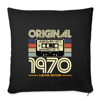 Original 1970 Limited Edition Cassette - Housse de coussin décorative 45 x 45 cm - noir - Devant