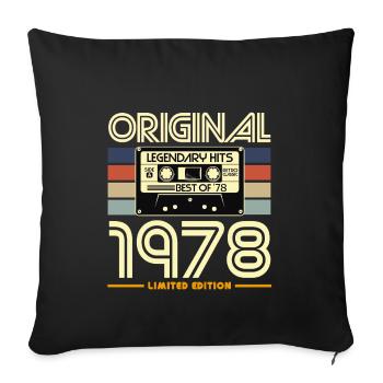 Original 1978 Cassette Rétro Édition - Housse de coussin décorative 45 x 45 cm - noir - Devant
