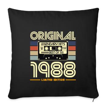 Cassette Retro 1988 Édition Limitée - Housse de coussin décorative 45 x 45 cm - noir - Devant