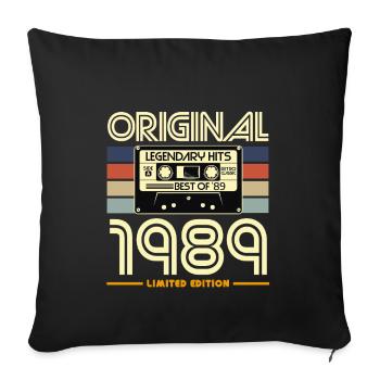 Original 1989 Retro Cassette - Housse de coussin décorative 45 x 45 cm - noir - Devant