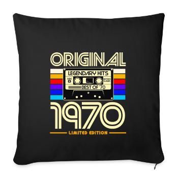 Original 1970 Cassette Retro Édition - Housse de coussin décorative 45 x 45 cm - noir - Devant