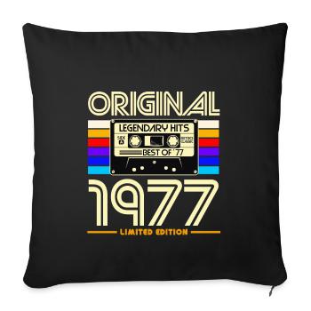 Original 1977 Retro Cassette - Housse de coussin décorative 45 x 45 cm - noir - Devant