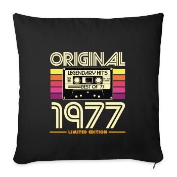Original 1977 Retro Cassette - Housse de coussin décorative 45 x 45 cm - noir - Devant