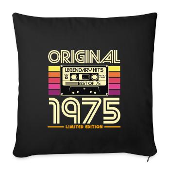 Original 1975 Cassette Limited - Housse de coussin décorative 45 x 45 cm - noir - Devant