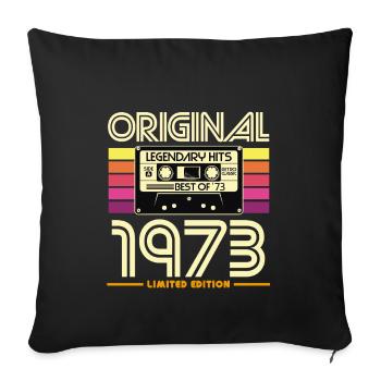 Original 1973 Retro Cassette - Housse de coussin décorative 45 x 45 cm - noir - Devant