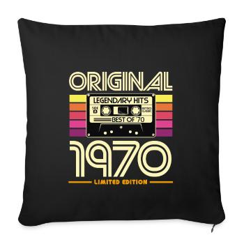 Original 1970 Retro Hits Cassette - Housse de coussin décorative 45 x 45 cm - noir - Devant