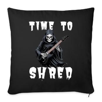 Time To Shred Grim Reaper Guitar - Sofa pillowcase 17,3'' x 17,3'' (45 x 45 cm) - black - Front