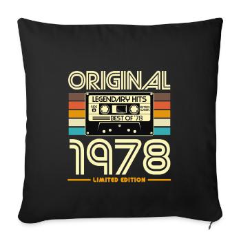 Cassette rétro 1978 édition limitée - Housse de coussin décorative 45 x 45 cm - noir - Devant