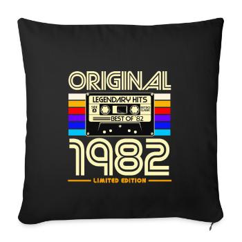 Original 1982 Edition Cassette - Sofa pillowcase 17,3'' x 17,3'' (45 x 45 cm) - black - Front