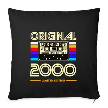 Original 2000 Nostalgia Cassette Limited - Sofa pillowcase 17,3'' x 17,3'' (45 x 45 cm) - black - Front