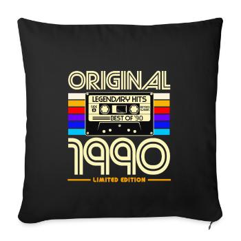 Rétro 1990 Cassette Légendes - Housse de coussin décorative 45 x 45 cm - noir - Devant