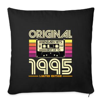 Original 1995 Vintage Cassette Tee - Housse de coussin décorative 45 x 45 cm - noir - Devant