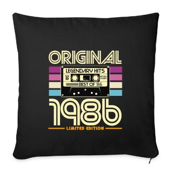Original 1986 Cassette Retro Limited - Sofa pillowcase 17,3'' x 17,3'' (45 x 45 cm) - black - Front