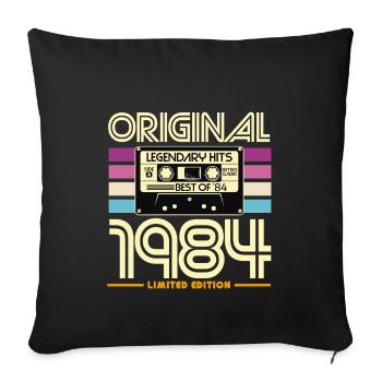 Original 1984 Cassette Retro Édition Limité - Housse de coussin décorative 45 x 45 cm - noir - Devant