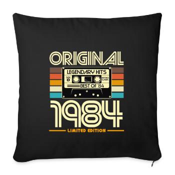 Original 1984 Limited Edition Cassette - Sofa pillowcase 17,3'' x 17,3'' (45 x 45 cm) - black - Front