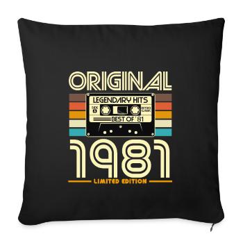 Original 1981 Limited Edition - Sofa pillowcase 17,3'' x 17,3'' (45 x 45 cm) - black - Front