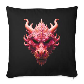 Aurora Red Dragon Mask - Sofa pillowcase 17,3'' x 17,3'' (45 x 45 cm) - black - Front