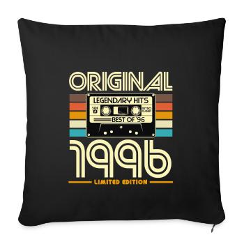 Original 1996 Cassette Retro - Sofa pillowcase 17,3'' x 17,3'' (45 x 45 cm) - black - Front