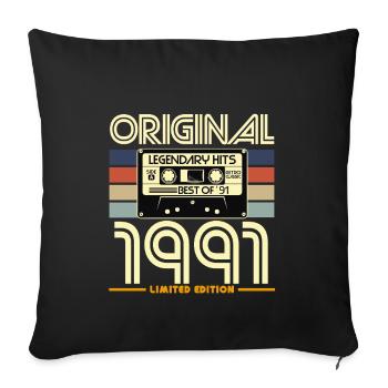 Original 1991 Retro Hits - Sofa pillowcase 17,3'' x 17,3'' (45 x 45 cm) - black - Front