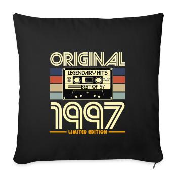 Original 1997 Cassette Retro - Housse de coussin décorative 45 x 45 cm - noir - Devant