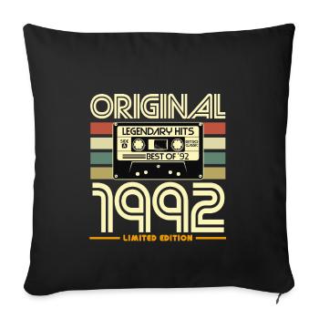 Original 1992 Cassette Limited - Sofa pillowcase 17,3'' x 17,3'' (45 x 45 cm) - black - Front