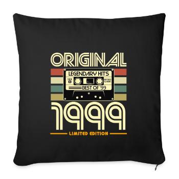 Original 1999 Cassette Tape Retro Edition - Sofa pillowcase 17,3'' x 17,3'' (45 x 45 cm) - black - Front