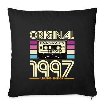 Original 1997 Cassette Retro - Sofa pillowcase 17,3'' x 17,3'' (45 x 45 cm) - black - Front