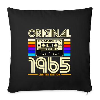 Original 1965 Retro Cassette - Sofa pillowcase 17,3'' x 17,3'' (45 x 45 cm) - black - Front