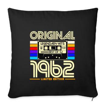 Original 1962 Limited Cassette - Sofa pillowcase 17,3'' x 17,3'' (45 x 45 cm) - black - Front