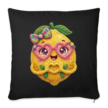 Lemon Heart Hands - Sofa pillowcase 17,3'' x 17,3'' (45 x 45 cm) - black - Front
