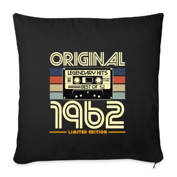 Original 1962 Limited Edition Cassette - Sofa pillowcase 17,3'' x 17,3'' (45 x 45 cm) - black - Front