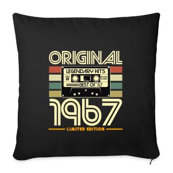 Cassette 1967 Vintage Limited - Housse de coussin décorative 45 x 45 cm - noir - Devant