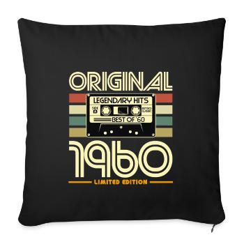 Original 1960 Retro Cassette - Housse de coussin décorative 45 x 45 cm - noir - Devant