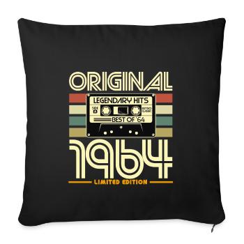 Original 1964 Cassette Retro Tee - Sofa pillowcase 17,3'' x 17,3'' (45 x 45 cm) - black - Front