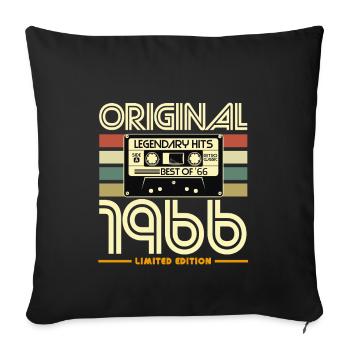 1966 Limited Edition Cassette - Sofa pillowcase 17,3'' x 17,3'' (45 x 45 cm) - black - Front