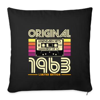 Retro Cassette 1963 Edition - Sofa pillowcase 17,3'' x 17,3'' (45 x 45 cm) - black - Front