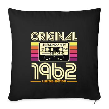 Original-Kassetten-Retro von 1962 - Sofakissenbezug 45 x 45 cm - Schwarz - Vorne
