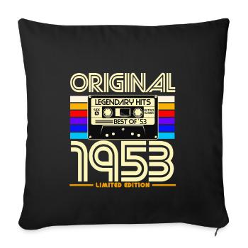 Original 1953 Retro Cassette - Sofa pillowcase 17,3'' x 17,3'' (45 x 45 cm) - black - Front
