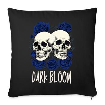 Dark Bloom – Gothic Skulls and Roses - Sofa pillowcase 17,3'' x 17,3'' (45 x 45 cm) - black - Front