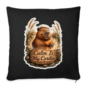 Calm Is My Cardio - Sofa pillowcase 17,3'' x 17,3'' (45 x 45 cm) - black - Front