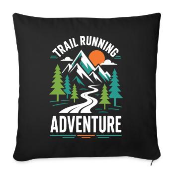Aventure de course en sentier - Housse de coussin décorative 45 x 45 cm - noir - Devant