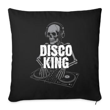 DJ Disco King Skeleton  - Sofa pillowcase 17,3'' x 17,3'' (45 x 45 cm) - black - Front