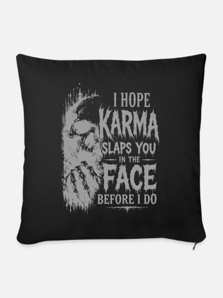 Skull Vintage Design mit schwarzem Humor - Sofakissenbezug 45 x 45 cm - Schwarz