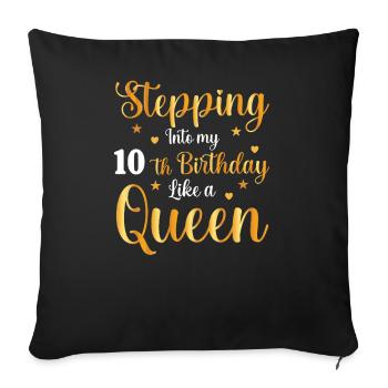 Reine des anniversaires 10 - Housse de coussin décorative 45 x 45 cm - noir - Devant