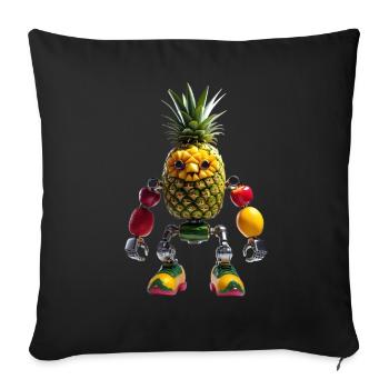 Ananas Robo Hero - Housse de coussin décorative 45 x 45 cm - noir - Devant