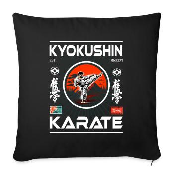 Kyokushin Karate Design für echte Karateka - Sofakissenbezug 45 x 45 cm - Schwarz - Vorne