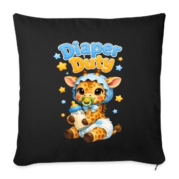 Diaper Duty Giraffe Baby - Sofa pillowcase 17,3'' x 17,3'' (45 x 45 cm) - black - Front