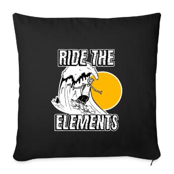 Squelette du Wave Rider - Housse de coussin décorative 45 x 45 cm - noir - Devant