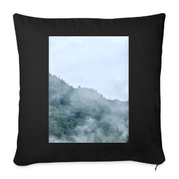 Misty Mountain Fog Landscape - Sofa pillowcase 17,3'' x 17,3'' (45 x 45 cm) - black - Front
