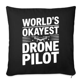 Le pilote de drone le plus correct du monde - Housse de coussin décorative 45 x 45 cm - noir - Devant